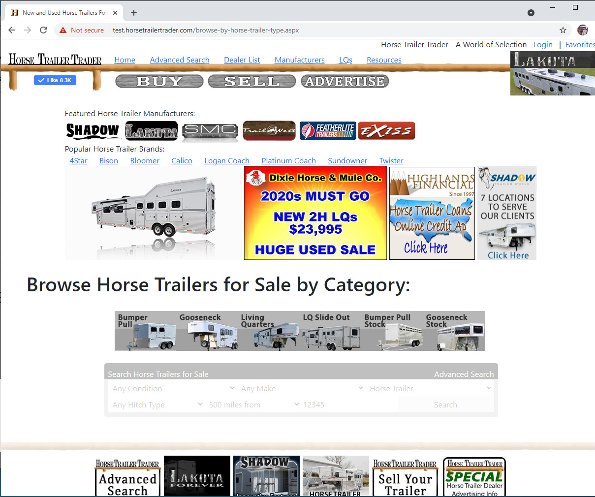 Browse Horse Trailers for Sale by Type
